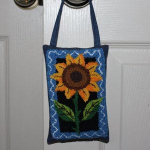 Great Gift! Brand New Handmade Needle-punched Tapestry Sunflower Hanging Pillow